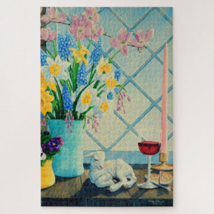 Puzzle Bouquet de fleurs de printemps, Agneau de Dieu/vin
