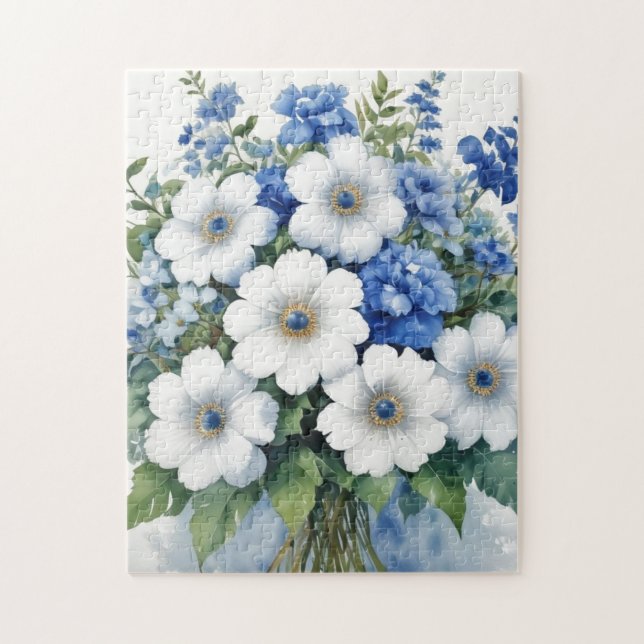 Puzzle Bouquet de fleurs Elégante aquarelle (Vertical)