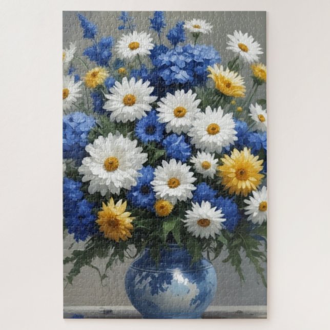 Puzzle Bouquet de fleurs Elégante aquarelle (Vertical)