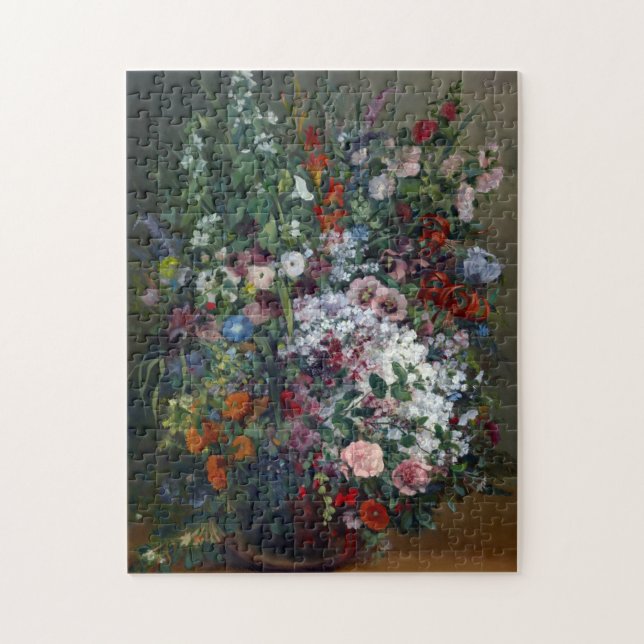 Puzzle Bouquet de fleurs Gustave Courbet dans un Vase Art (Vertical)