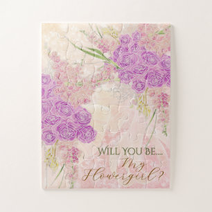 Puzzle Bouquet de roses au nœud papillon Sunset Blush - F