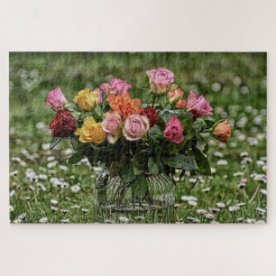 Puzzle Bouquet de Roses en Fleurs