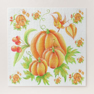 Puzzle Bouquet festif avec citrouille