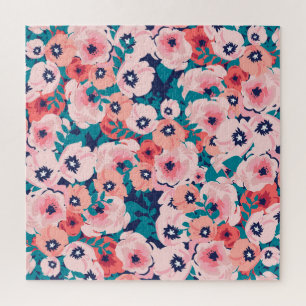 Puzzle Bouquet floral aquarelle : pivoines Vintages.