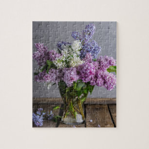 Puzzle Bouquet Floral Lilac Russe Dans Vase De Verre