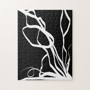 Puzzle Bouquet Noir : Abstrait Noir et Blanc