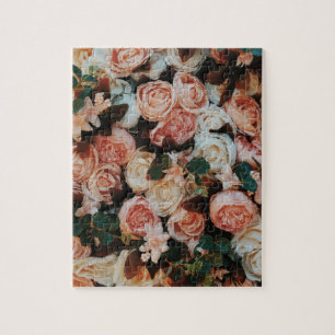 Puzzle Bouquet of Pink Roses