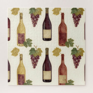 Puzzle Bouteille de vin vintage motif vigne