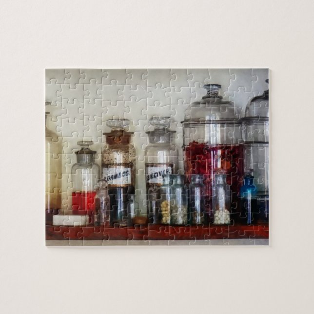 Puzzle Bouteilles vintages de médecine (Horizontal)