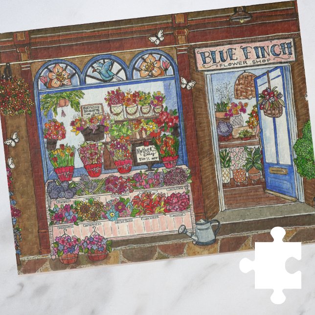 Puzzle Boutique de fleurs Fête des Mères Aquarelle (Créateur téléchargé)