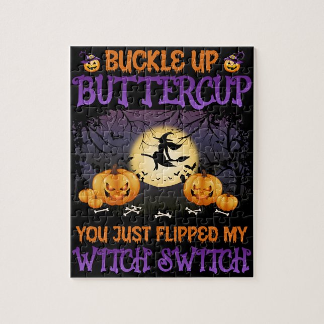 Puzzle Bouton d'interrupteur de sorcière d'Halloween vers (Vertical)