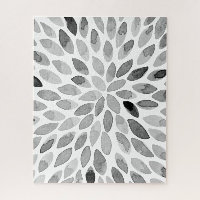 Puzzle Boutons de brosse d'aquarelle - noir et blanc (Vertical)