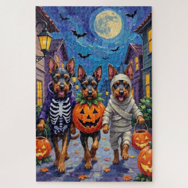 Puzzle Bouvier des Flandres Trick-or-Treating Halloween (Vertical)