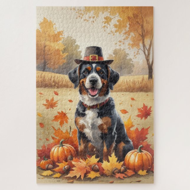 Puzzle Bouviers de Flandres Autumn quitte Thankesgiving (Vertical)