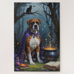 Puzzle Boxer Chien Whimsical Halloween Peinture