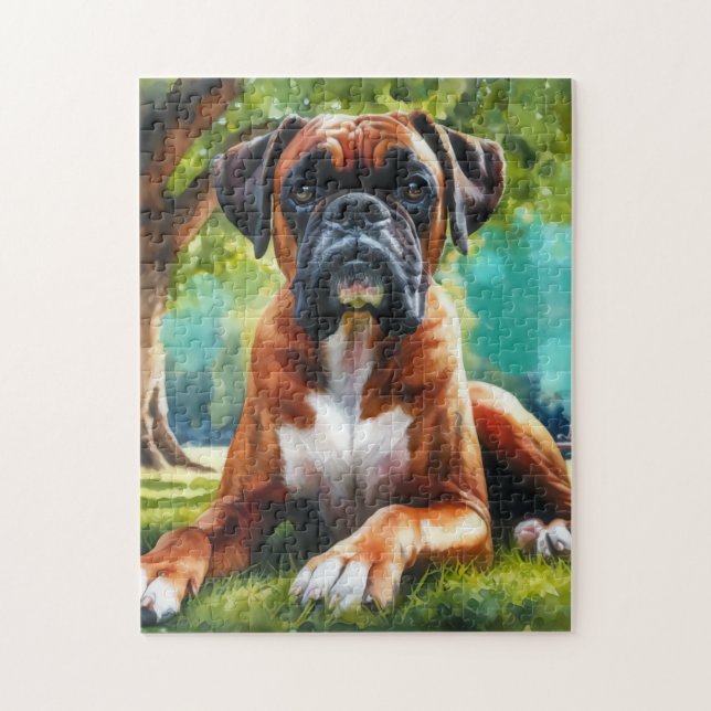 Puzzle Boxer Chien 🐾 Wiggle Buttes & Tail Wags (Vertical)