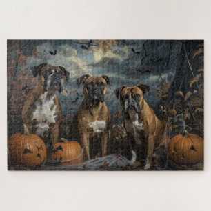 Puzzle Boxer Délice de chien pour la nuit d'Halloween