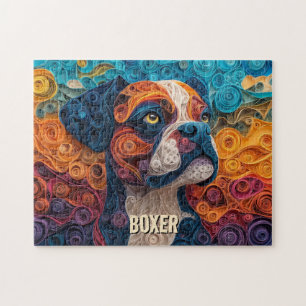 Puzzle Boxer papier Quilling Art Chien Portrait