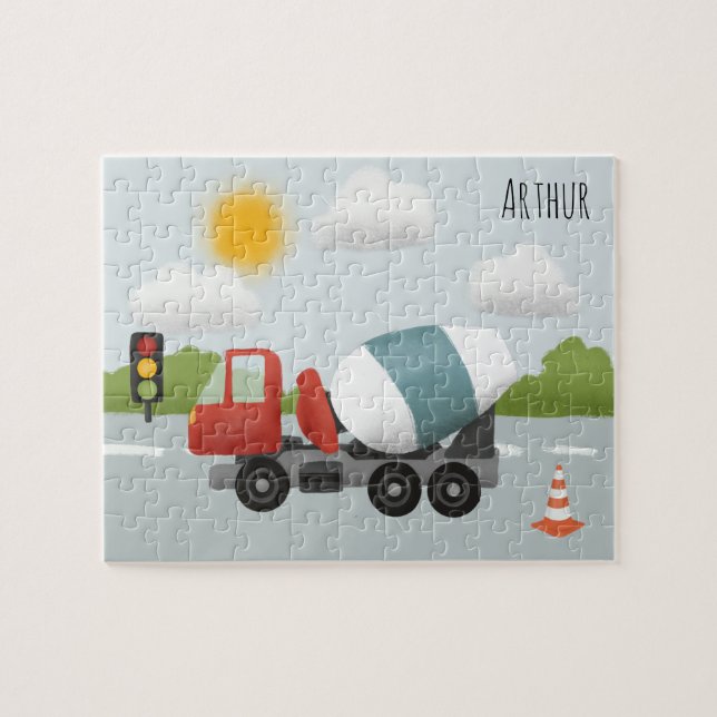 Puzzle Boys Cute Road Construction Cartoon Enfants (Horizontal)