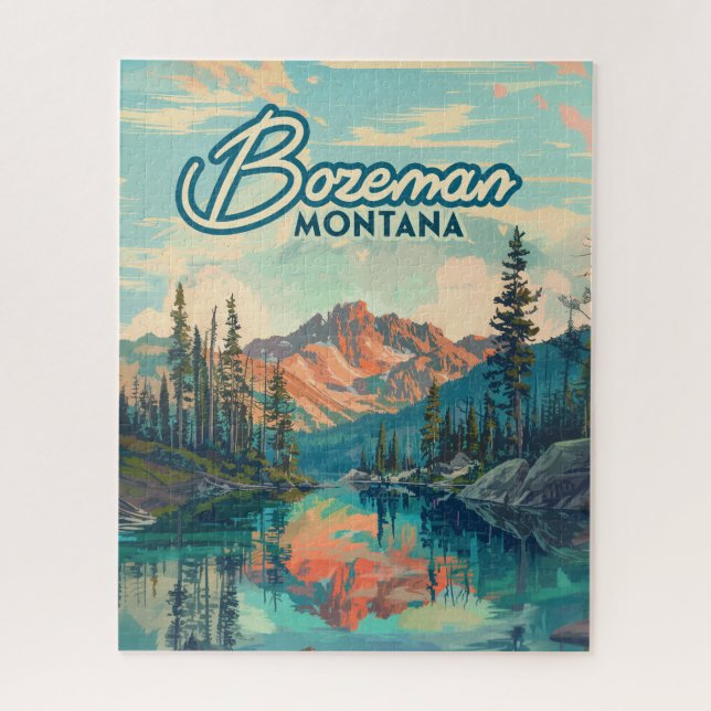 Puzzle Bozeman Montana Montagnes Rocheuses Vintage (Vertical)