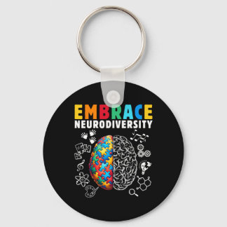 Puzzle Brain Autism Asd Adhd Mom Kids Embrace Neur Keychain