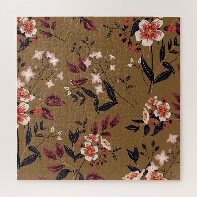 Puzzle Branche de fleurs roses, composition abstraite. (Vertical)