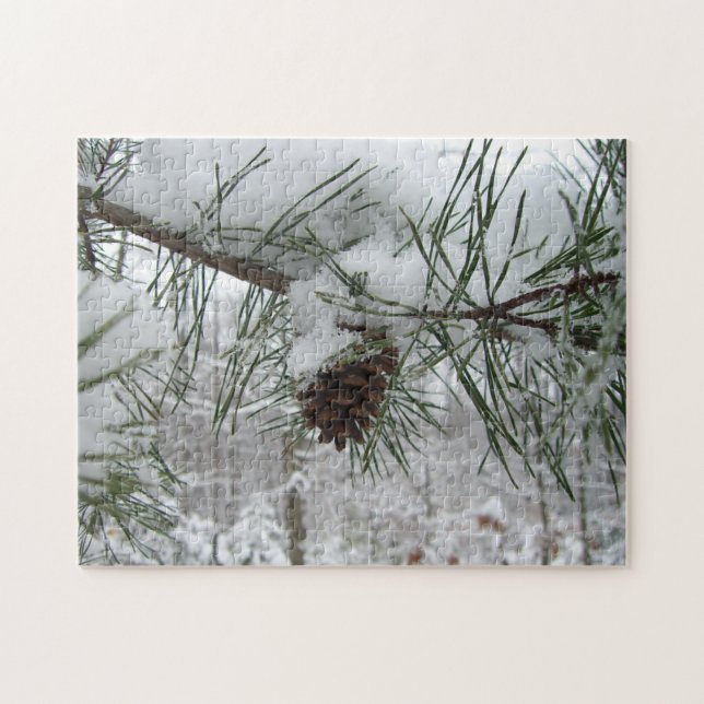 Puzzle Branche des pins neigeux Photographie de la nature (Horizontal)