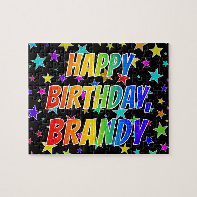 Puzzle "BRANDY" Prénom, Amusant "HEUREUX ANNIVERSAIRE" (Horizontal)
