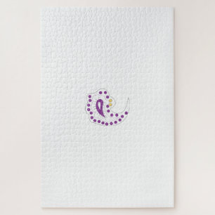 Puzzle Bransoletka z serduszkiem Style, aubergine légère