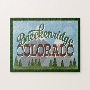 Puzzle Breckenridge Colorado Fun Retro Snowy Mounts