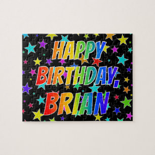 Puzzle "BRIAN" Prénom, "HEUREUX ANNIVERSAIRE"
