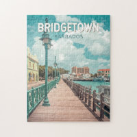 Bridgetown Barbade Illustration Voyage Art Retro