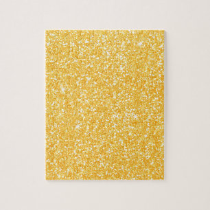Puzzle Bright Banana Yellow Faux Parties scintillant