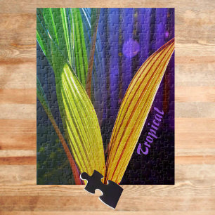 Puzzle Bright Rainbow Colors Tropical Palms