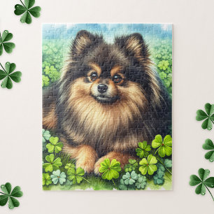 Puzzle Brindle Pomeranian Shamrock