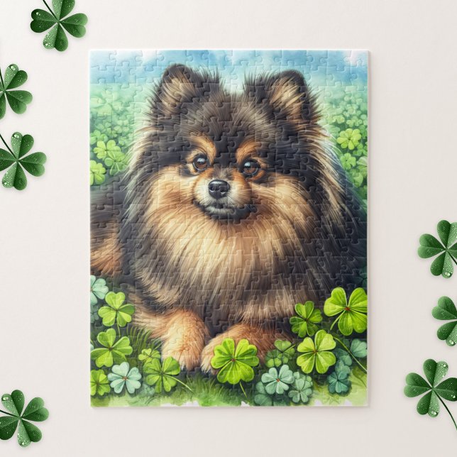 Puzzle Brindle Pomeranian Shamrock (Créateur téléchargé)