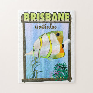Puzzle Brisbane Australie poster de voyage tropical