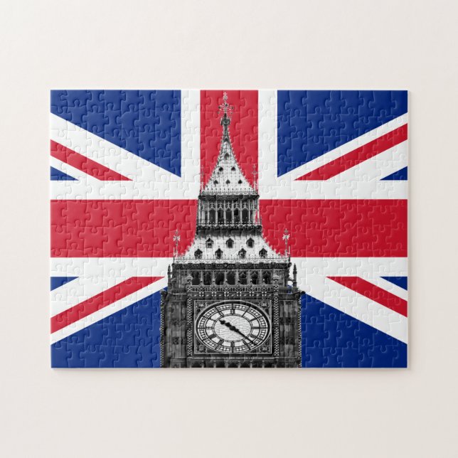 Puzzle British Flag & Big Ben - Londres, Royaume-Uni /fan (Horizontal)