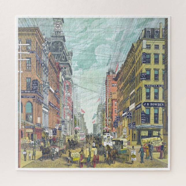 Puzzle Broadway New York City vers 1885 (Vertical)
