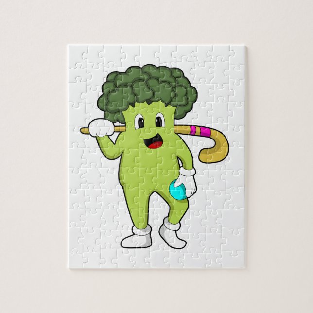 Puzzle Broccoli à Hockey avec chauve-souris de hockey (Vertical)