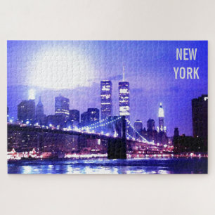 Puzzle Brooklyn Bridge Water Color Digital ıllustration