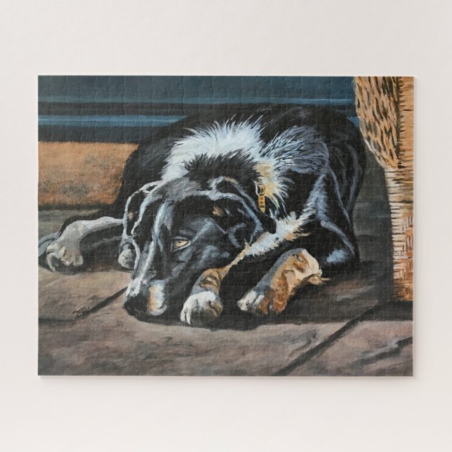 Puzzle Brouillard Collie Bordure Sleepy (Horizontal)