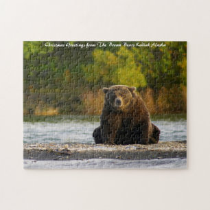 Puzzle Brown Bear Alaska. voeux de Noël