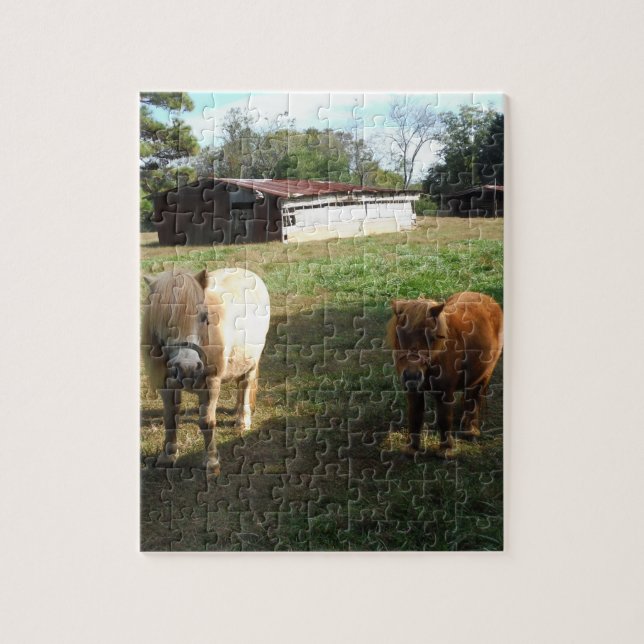 Puzzle Brown Blond, Deux Chevaux Miniatures, "Little Pony (Vertical)