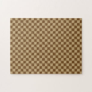 Puzzle Brown Classic Checkerboard by Shirley Taylor