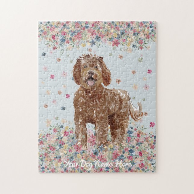 Puzzle Brown Labradoodle chien le plus mignon (Vertical)