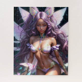 Puzzle Brown Skin Fairy With Purple Hair