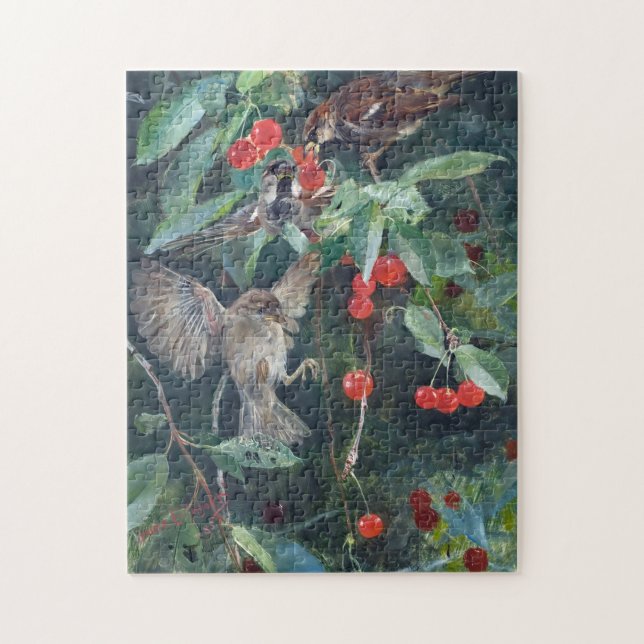 Puzzle Bruants dans un cerisier, Bruno Liljefors (Vertical)