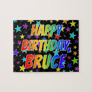 Puzzle "BRUCE" Prénom, Amusant "HEUREUX ANNIVERSAIRE"