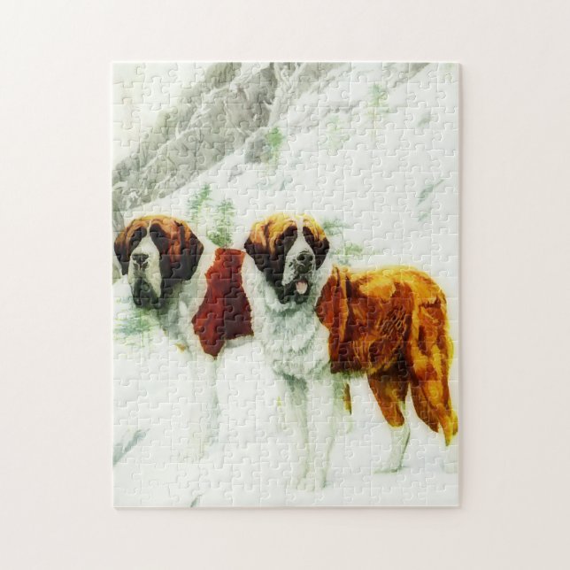 Puzzle brut et lisse St Bernard - peinture (Vertical)